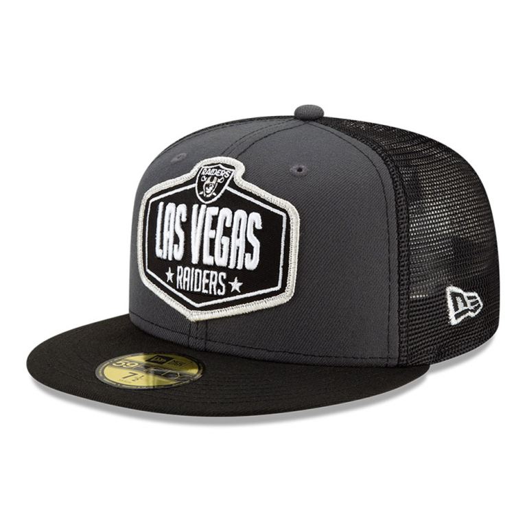 Gorras New Era 59fifty Grises - Las Vegas Raiders NFL Draft 58270XAVR